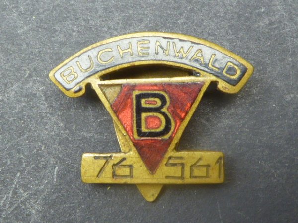 Badge for survivors of Buchenwald concentration camp with number 76561 - very rare