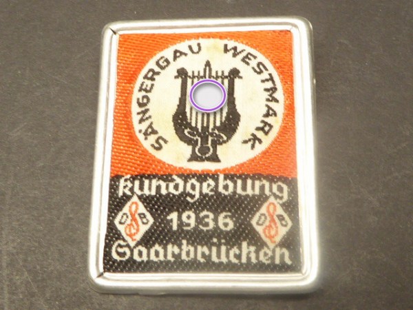 Abzeichen - Sängergau Westmark, Kundgebung 1936 Saarbrücken