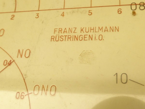 Wehrmacht map protractor set K.W.27 with manufacturer Franz Kuhlmann Rüstringen