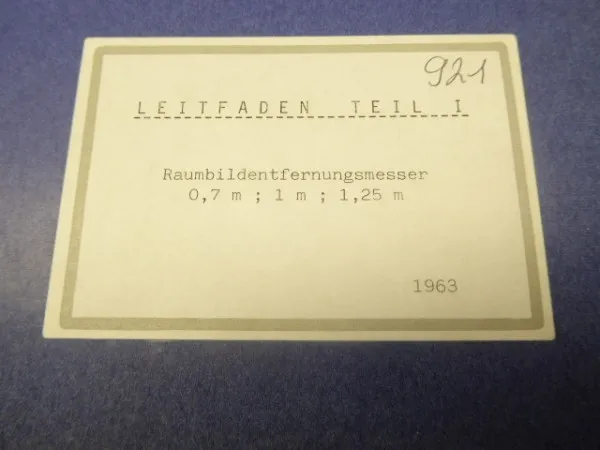 Kopie Bundeswehr Dienstvorschrift Raumbildentfernungsmesser 0,7 m + 1 m + 1,25 m