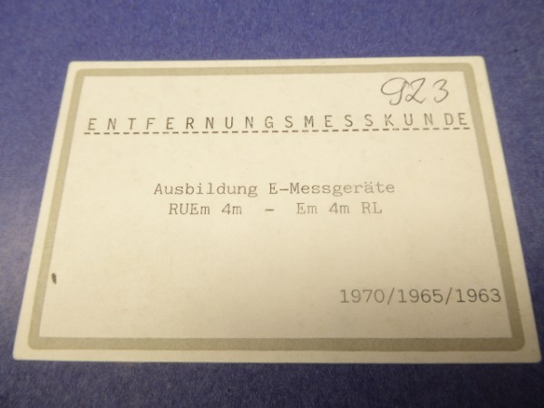 Kopie Bundeswehr Dienstvorschrift Entfernungsmesskunde E - Messgeräte RUEm 4 m + Em 4 m RL