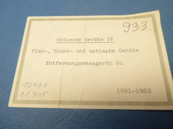 NVA Dienstvorschrift Optische Geräte IV, Kopiert von der Bundeswehr Wehrbereichsbibliothek Hannover