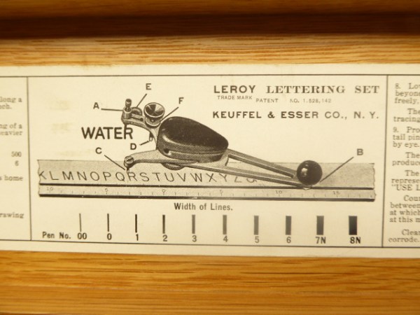 Leroy Lettering Set by Keuffel & Esser old and antique - font and symbol writing set approx. 1940 - 1950 in box