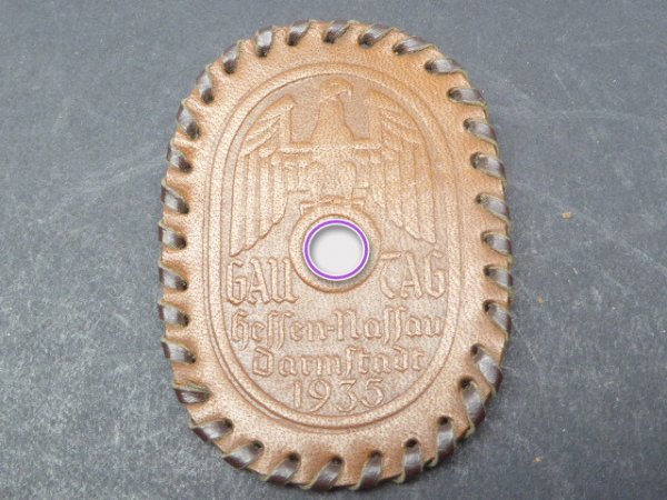 Conference badge - Gautag Hessen - Nassau Darmstadt 1935, leather