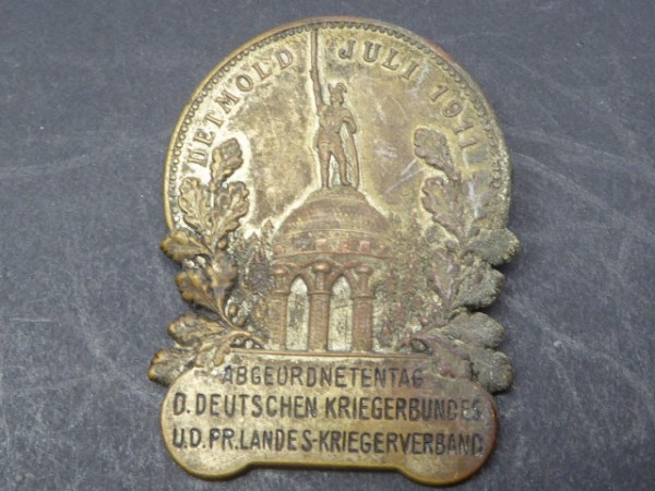 Abzeichen - Detmold 1911 - Abgeordnetentag des Deutschen Kriegerbundes - Landeskriegerverband