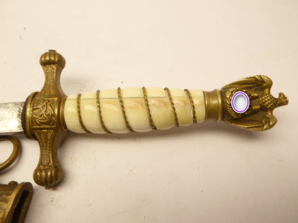 KM Navy dagger with ivory handle manufacturer WKC