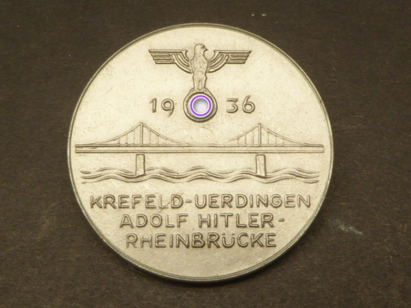Badge - Krefeld Uerdingen - Adolf Hitler - Rhine Bridge 1936