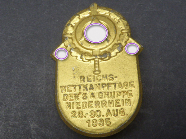 Abzeichen - Reichs-Wettkämpfe der SA Gruppe Niederrhein 1935