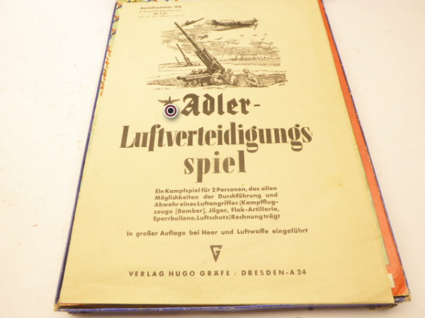 Board game - "Adler - Air Defense Game", Verlag Hugo Gräfe / Dresden 1941
