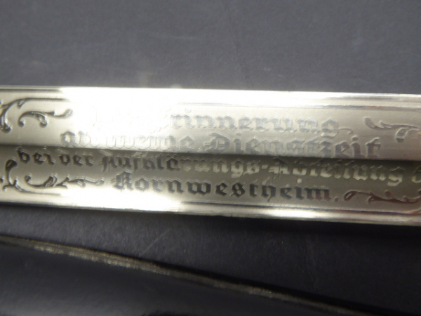 Long SG side rifle with blade etching - In memory of my service with the reconnaissance department 5 Kornwestheim