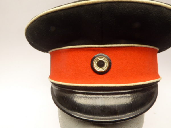 Black visor cap Prussia - 1st Leib-Hussar Regiment Danzig with manufacturer