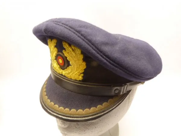 GDR KVP NVA visor cap for officers of the VP at sea + naval forces / Volksmarine with manufacturer Emhage Berlin