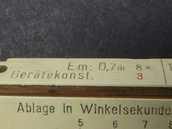 Carl Zeiss Jena - Rechenschieber für Entfernungsmesser Em 0,7m - 10,5m