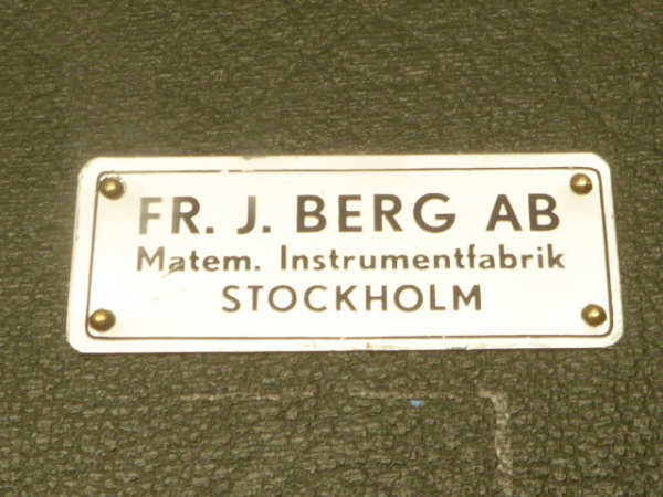 Old travel level from Berg in Stockholm in a case