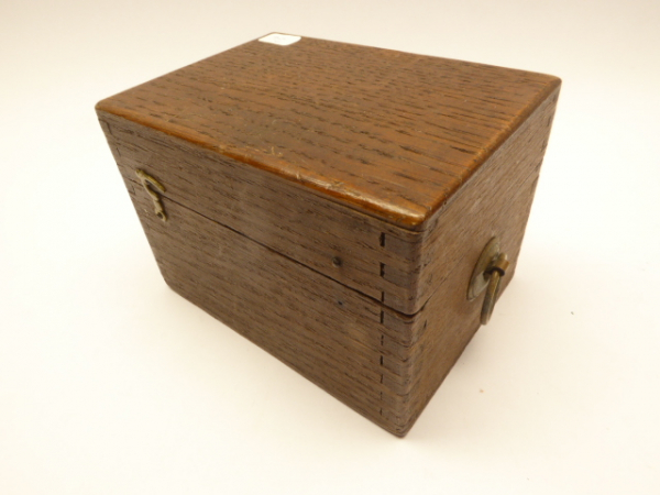 Old bussole / angle drum in a wooden box