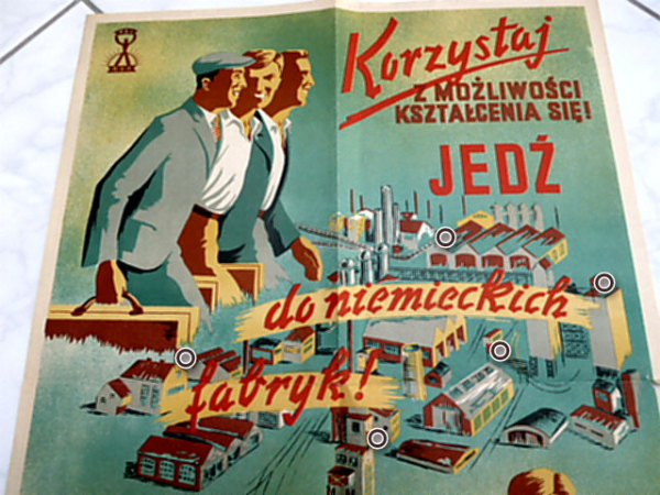 Rekrutierungsplakat des Dritten Reiches für polnische Handwerker zur Arbeit und Ausbildung in deutschen Fabriken