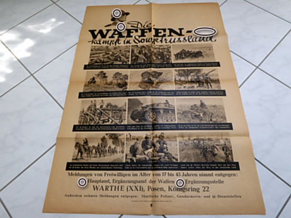 Anwerbe - Plakat, "Die Waffen - SS kämpft in Sowjetrussland"