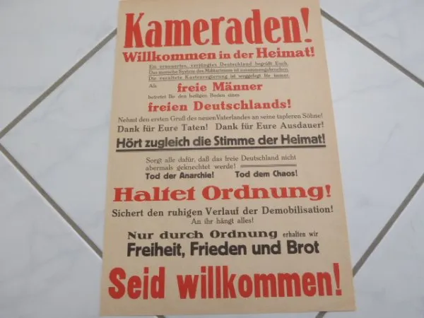 Poster - Kameraden ! Willkommen in der Heimat !