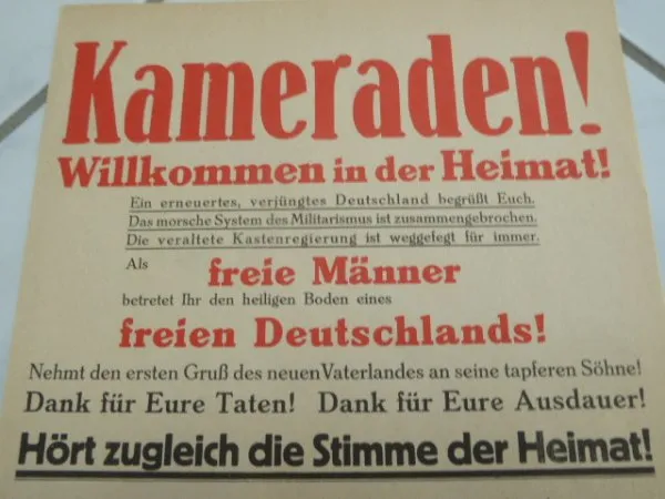 Poster - Kameraden ! Willkommen in der Heimat !