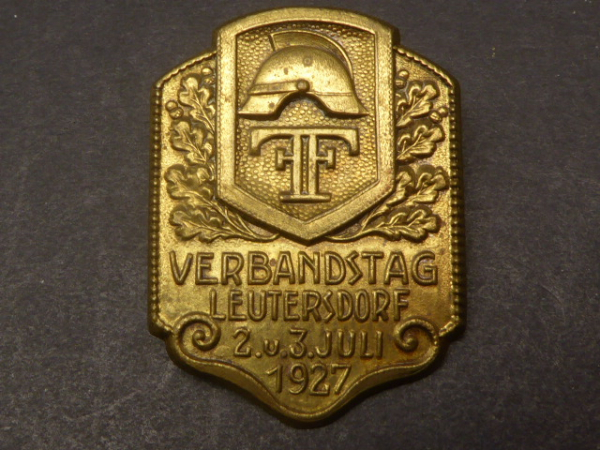 Fire Brigade Badge - Association Day Leutersdorf 1927