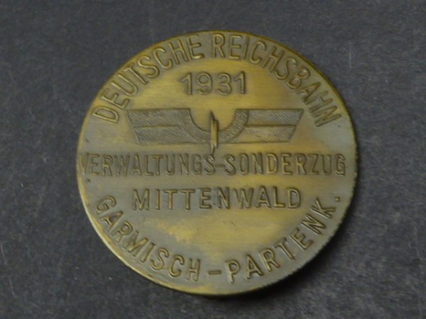 Abzeichen - Verwaltungs-Sonderzug Mittenwald, Deutsche Reichsbahn Garmisch-Partenkirchen 1931