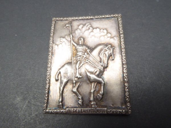 Abzeichen Tschechien 900er Silber - Reiterbild des heiligen Wenzels