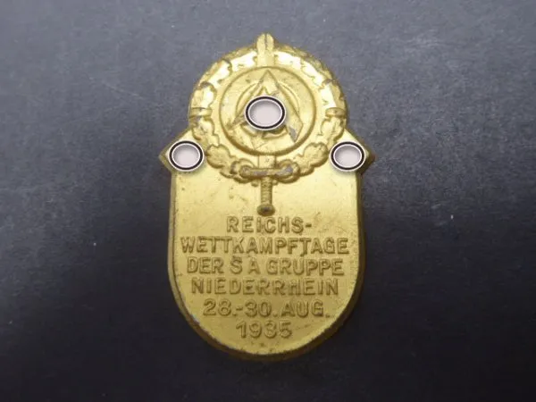 Badge - Reich competitions of the SA Group Niederrhein 1935