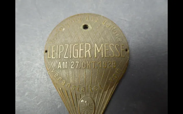 Plakette - Verfolgung des Ballons - Leipziger Messe 1929, Motorsportclub Mühlhausen/Thür. MCM