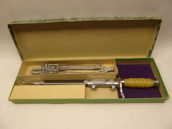 GDR NVA army service dagger with hanger in a case with matching numbers