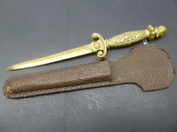 Decorative dagger letter opener around 1900