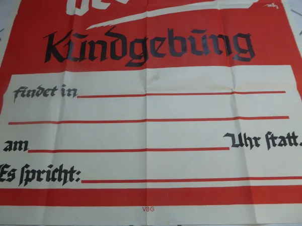 Großes Plakat "Abstimmung der Ehre" Kundgebung