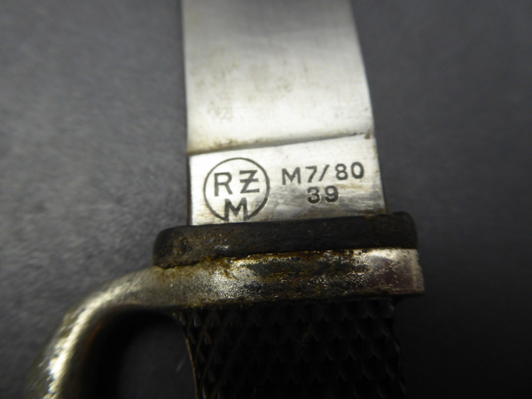 Hitler Youth Knife with manufacturer RZM M7 / 80 Gustav C. Spitzer, Solingen