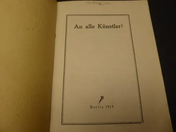 Book - To all artists! 1st edition from 1919 - Illustration by Max Pechstein