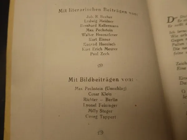 Buch - An alle Künstler! 1. Auflage von 1919 - Illustration Max Pechstein