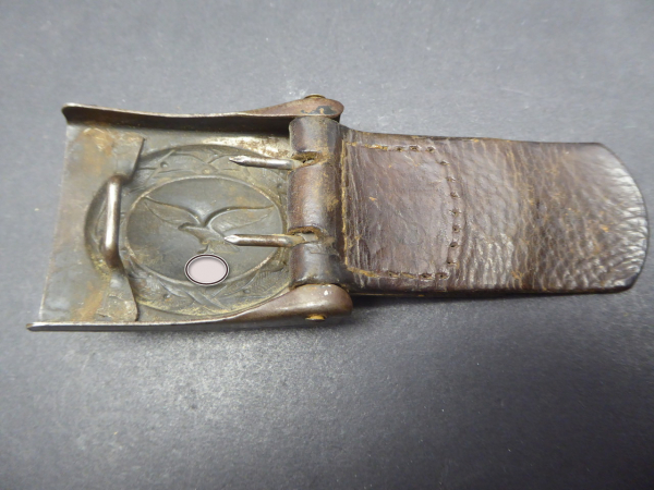 Belt lock - LW Luftwaffe with leather strap, iron