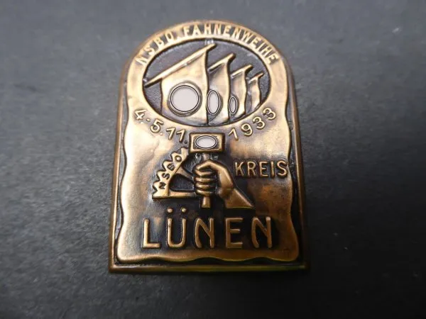 Badge - NSBO flag consecration 1933 district Lünen, without pin