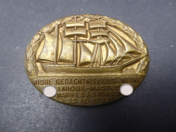 Badge - Marine SA Saxony 1933 - Niobe memorial ceremony and consecration of the Niobe mast