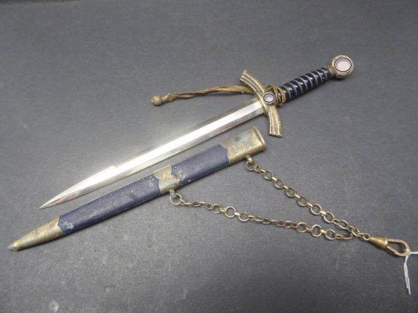 LW miniature - Luftwaffe dagger with portepee and hanger, manufacturer Hörster, expertise from Siegert