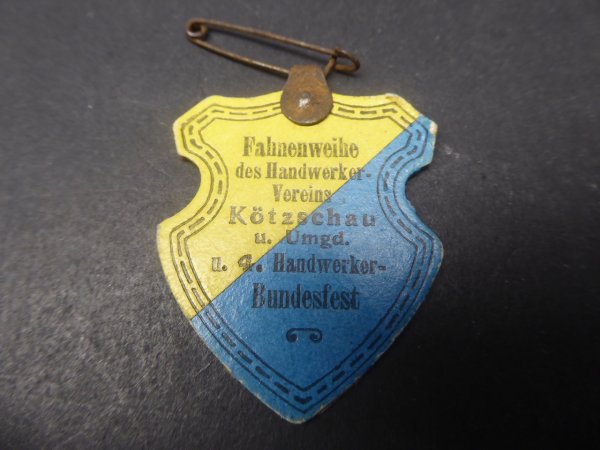 Badge - consecration of the flag of the craftsmen's association Kötzschau