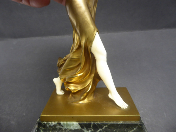 Chryselephantine - Ferdinand Preiss - Tänzerin - Elfenbein + Bronze