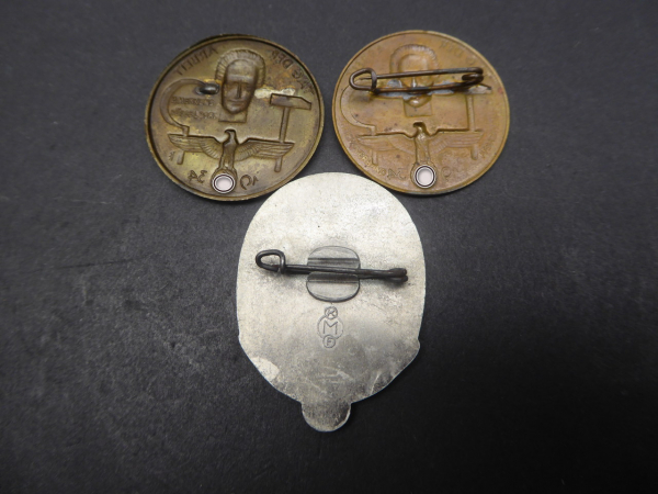 3x Badges - May Day / Labor Days 1934 + 1935