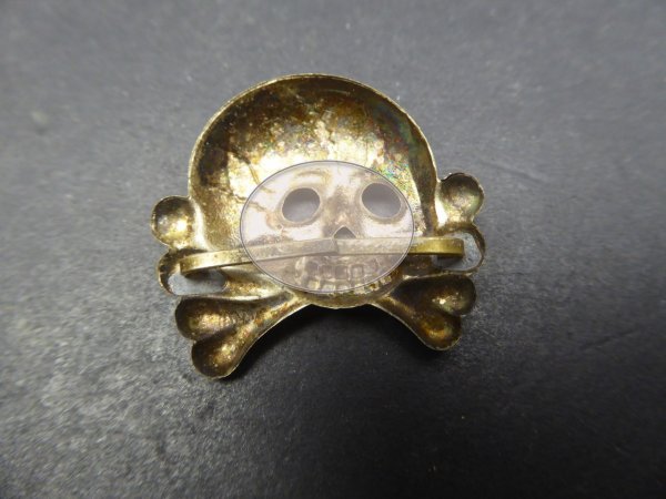 SS Death's Head Cap Badge 1st Form - Made from copper/brass alloy