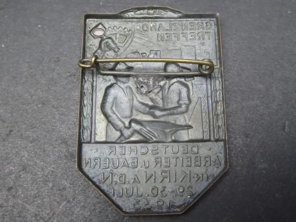 NSBO badge - border meeting of German workers and farmers in Kirn 1933