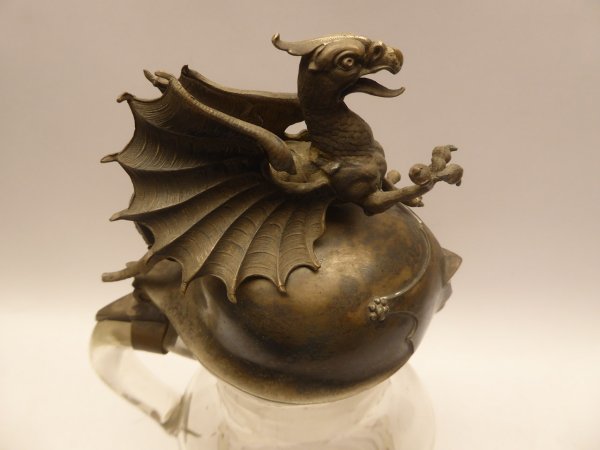 Large gift jug with dragon or griffin, approx. 30 cm