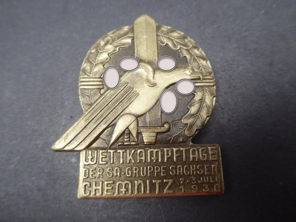 SA badge - competition days of the SA group Saxony - Chemnitz 1938