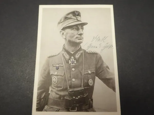 Postcard with OU sword carrier General Dietl + letter and envelope to a student 1941