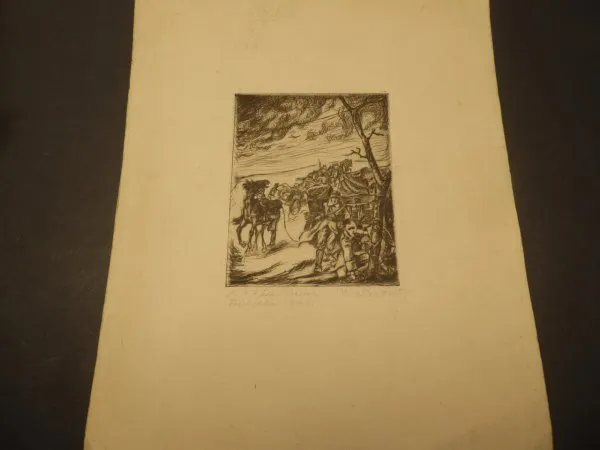 Pencil drawing - 1./N.7 in West Spring 1940, signed Max Moritz