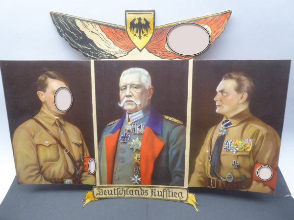 Large cardboard cutout - Germany's rise - Chancellor + Hindenburg + Göring