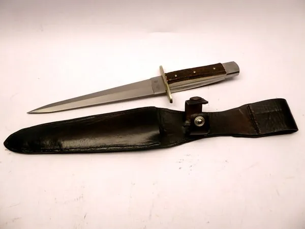 DDR Messer / Hirschfänger GML Genossenschaft Messerschmiede Leegebruch mit Lederscheide