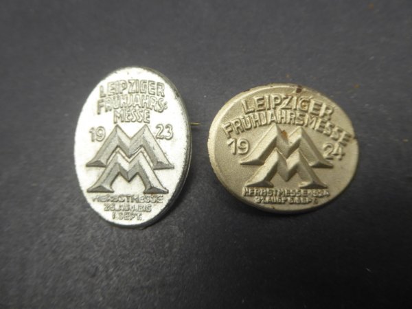 2x badge - Leipzig Fair 1923 + 1924